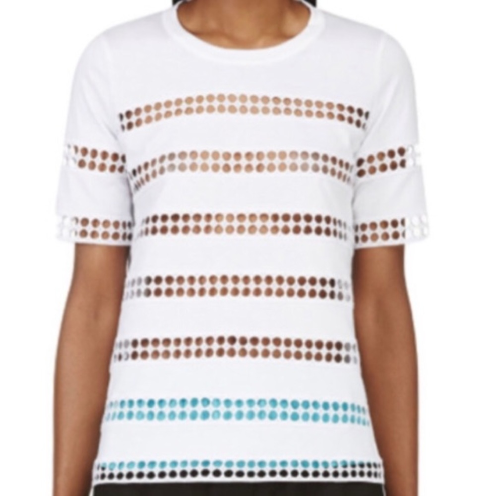 🌬Chloé White Wardrobe cotton eyelet t-shirt